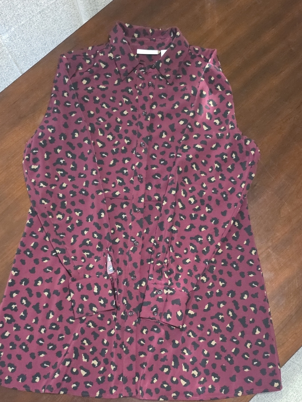 Susan Graver Wine Leopard Print Dress